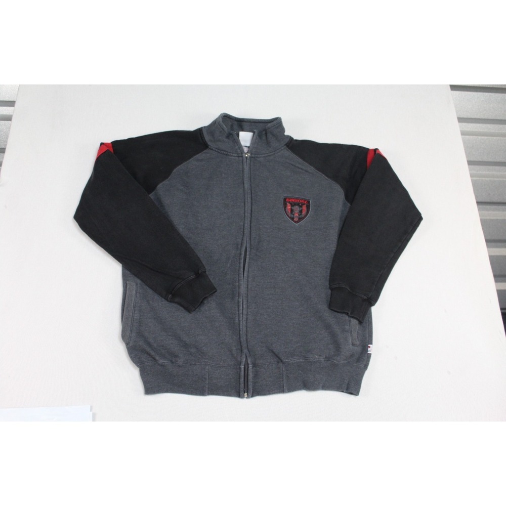 Ezekiel Sweater Full Zip Men L Gray Excellent Mock Neck Long Sleeve Knit Logo